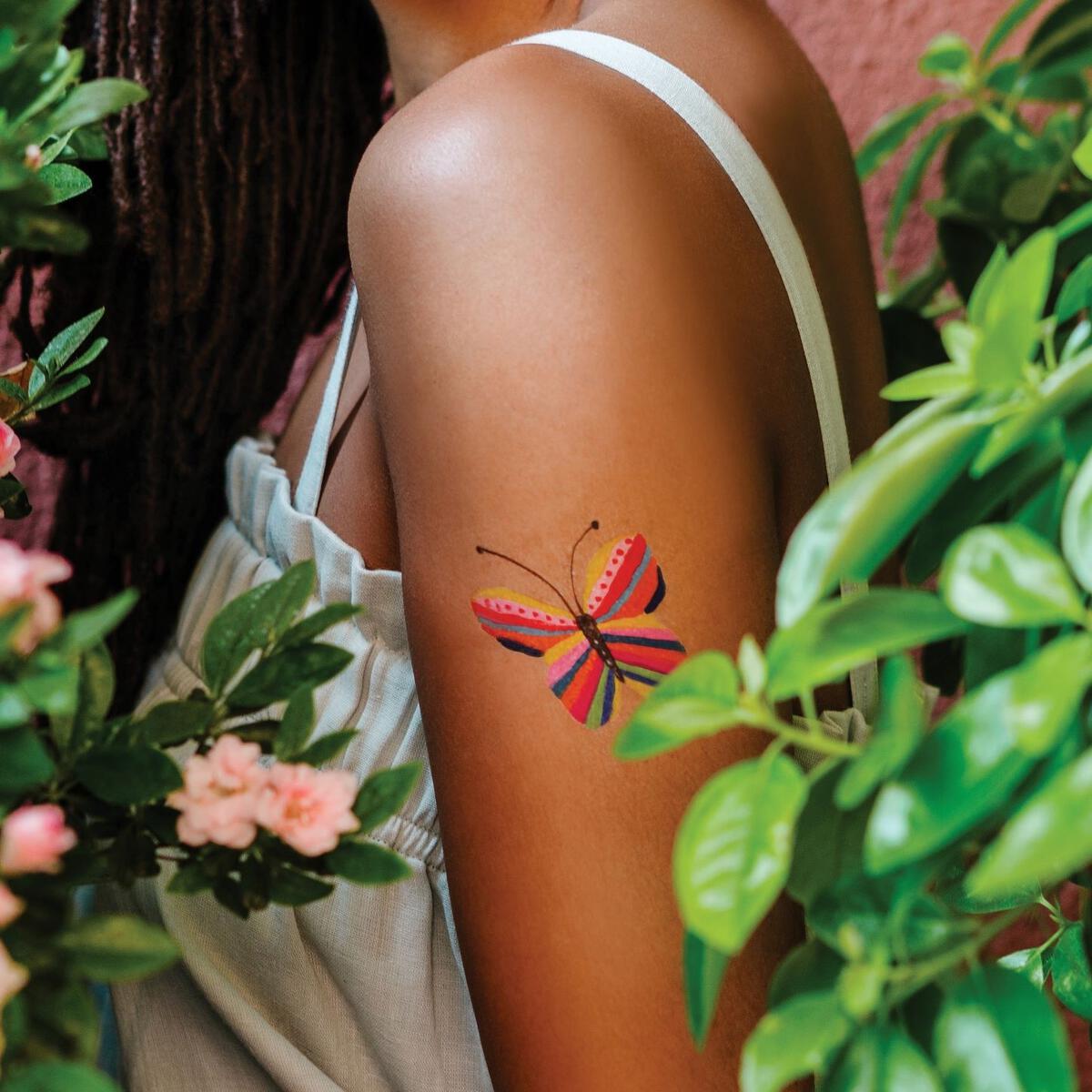 Rainbow Butterfly Temporary Tattoos (Set of 2)