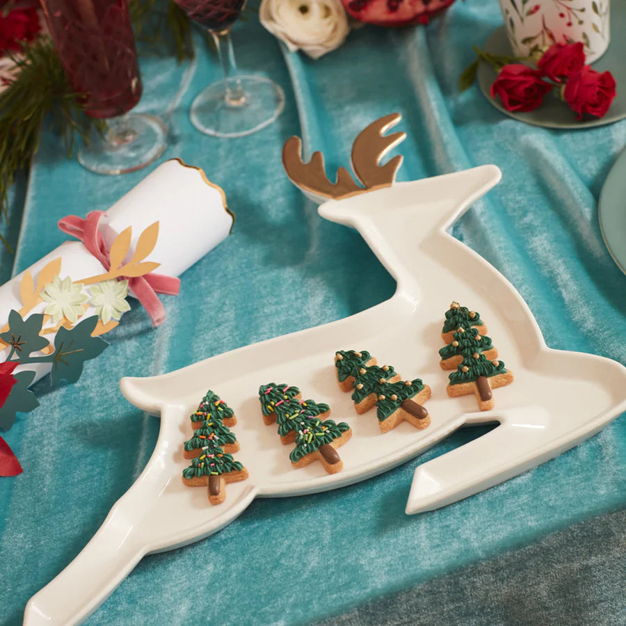 Holiday Reindeer Porcelain Plate
