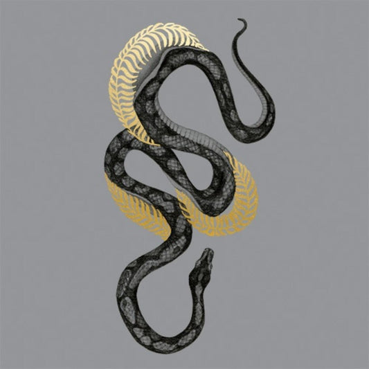 Shimmering Serpent Gold Temporary Tattoos (Pack of 2)