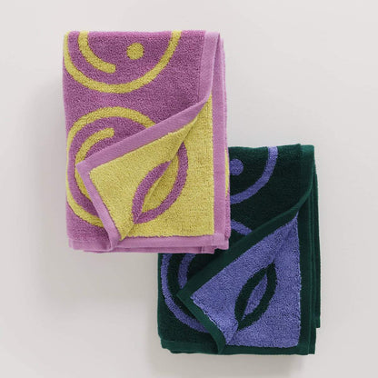 Reversible Terrycloth Hand Towels (Set of 2)