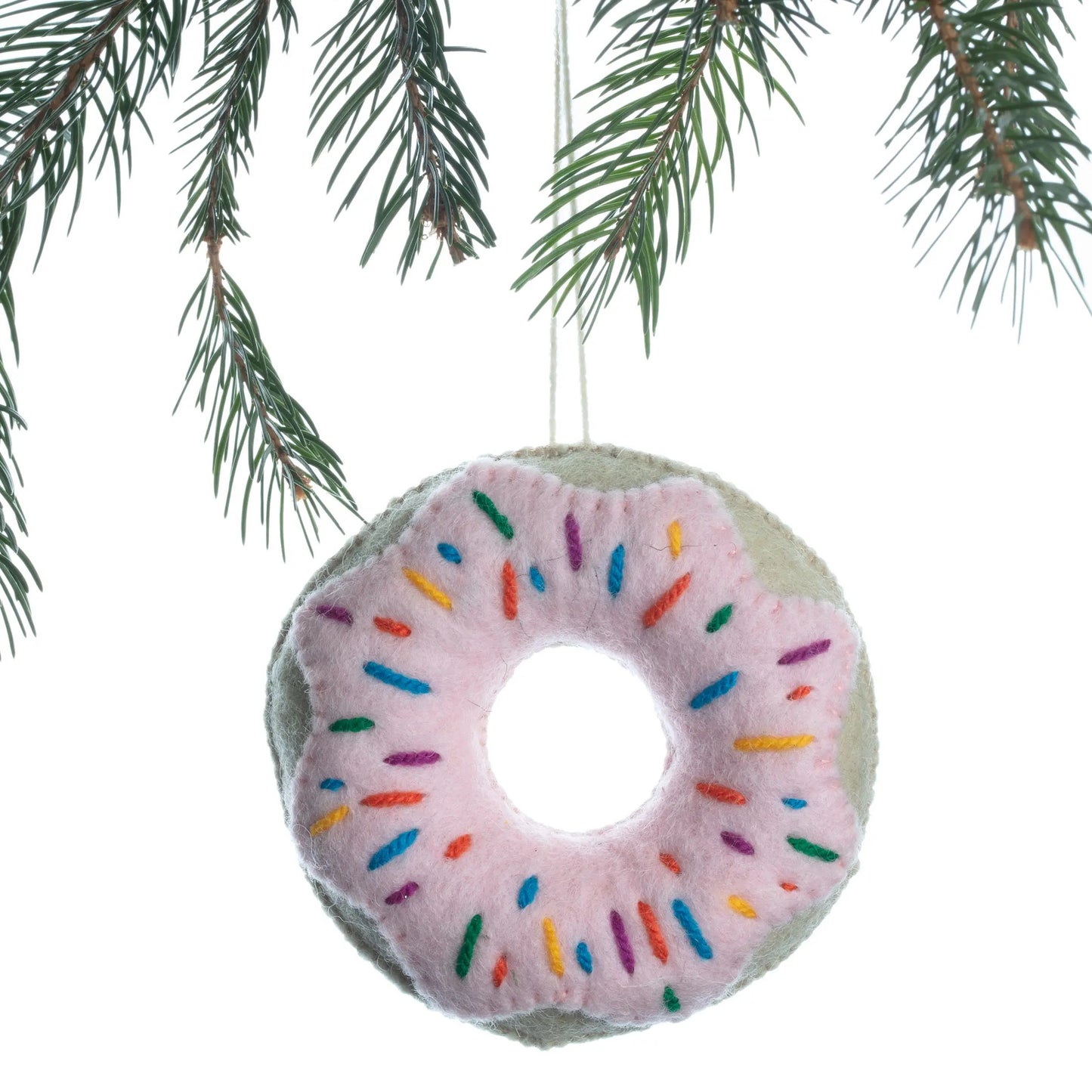 Strawberry Donut Felt Ornament