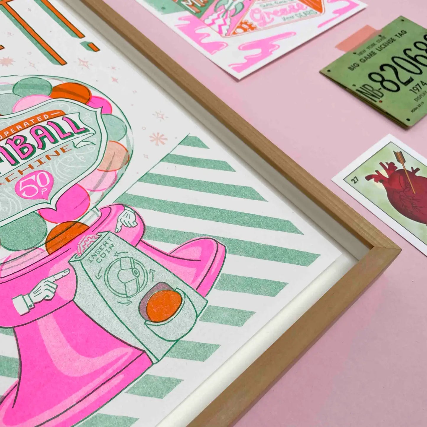 Sweet Gumball Machine 8.25" x 11.75" Risograph Print