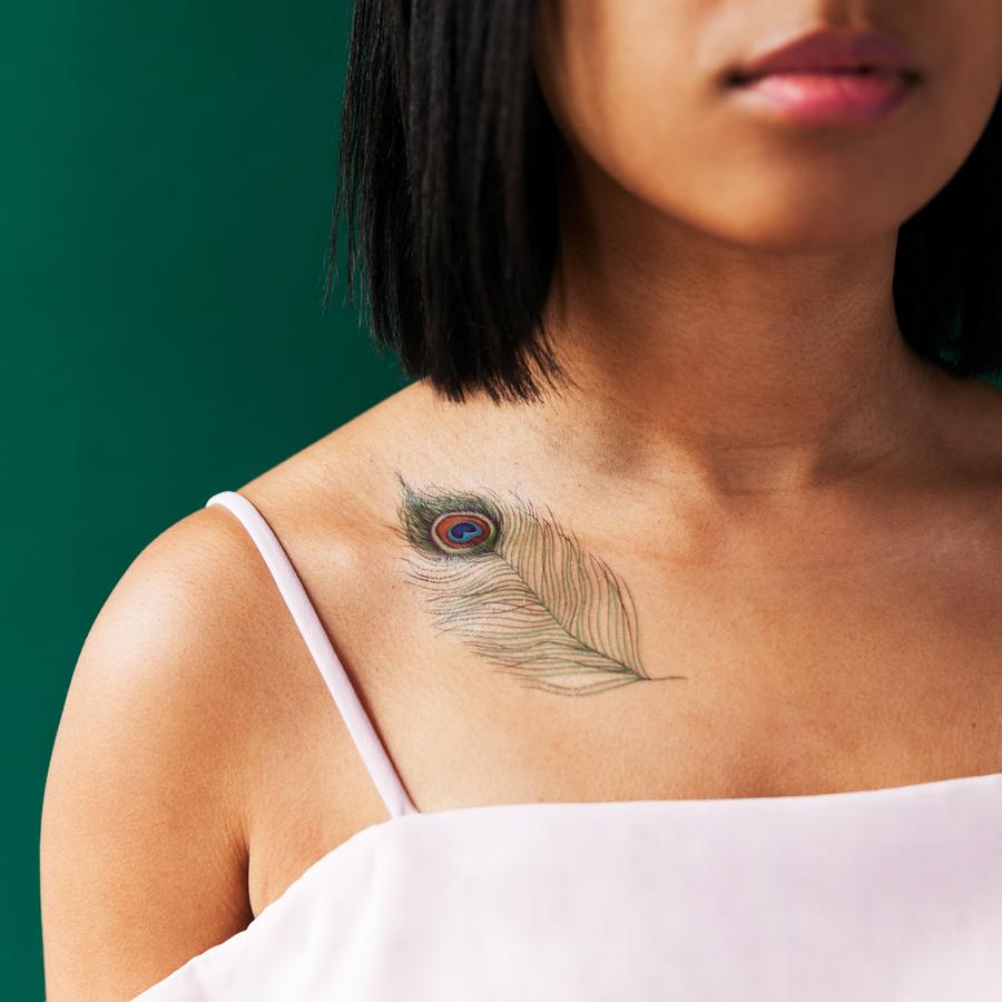 Peacock Feather Temporary Tattoos (Pack of 2)