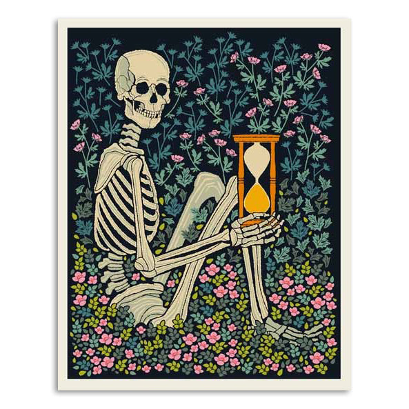 Times Up Skeleton 16" x 20" Screen Print