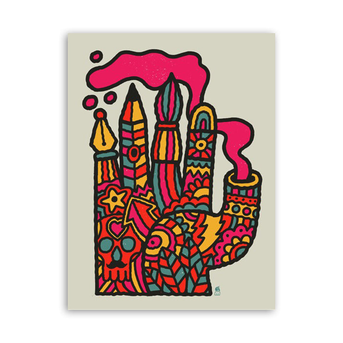 Trippy Hand 8" x 10" Screen Print