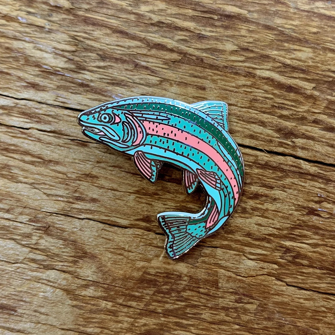 Rainbow Trout Fish Enamel Pin