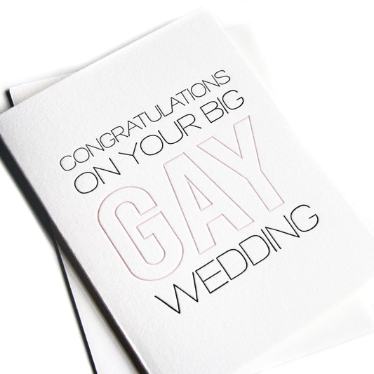 Congratulations on Your Big Gay Wedding Card