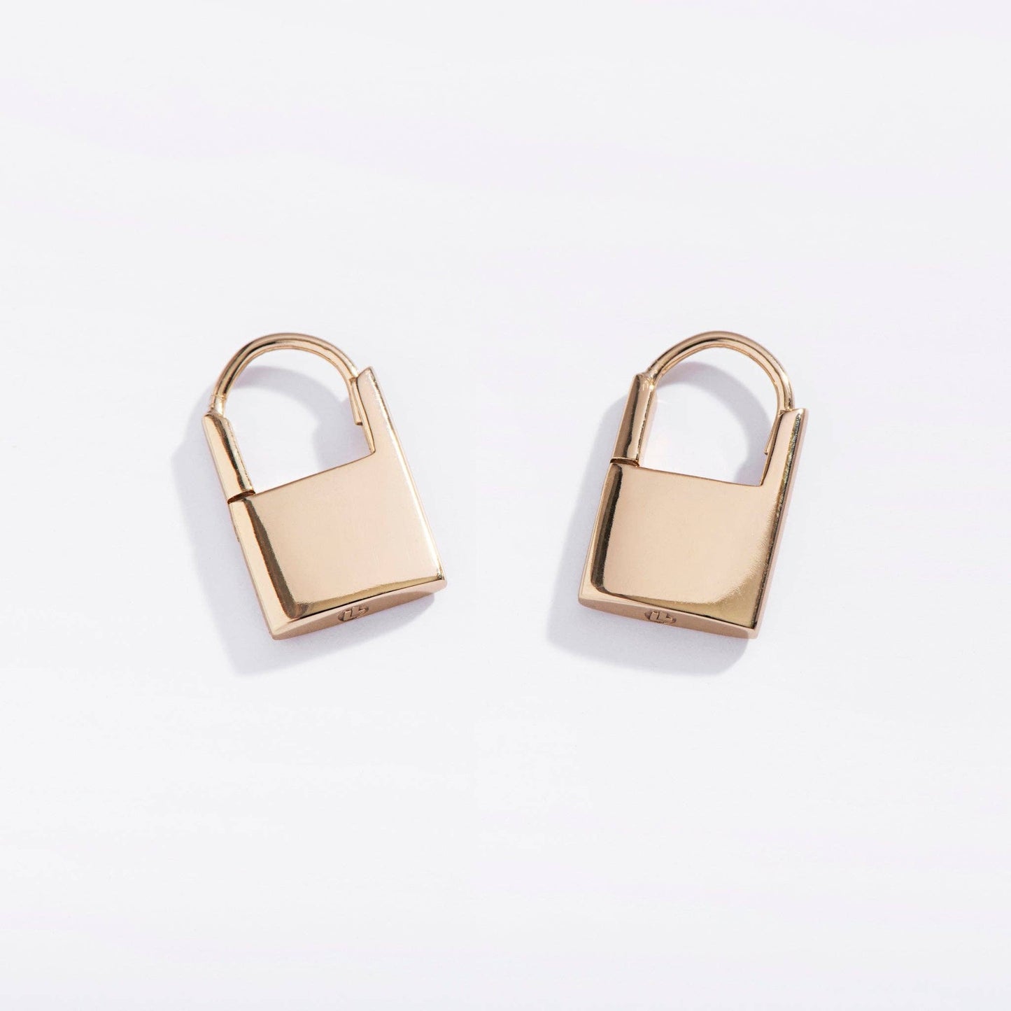 Padlock Huggie Hoops
