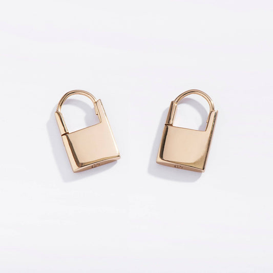 Padlock Huggie Hoops
