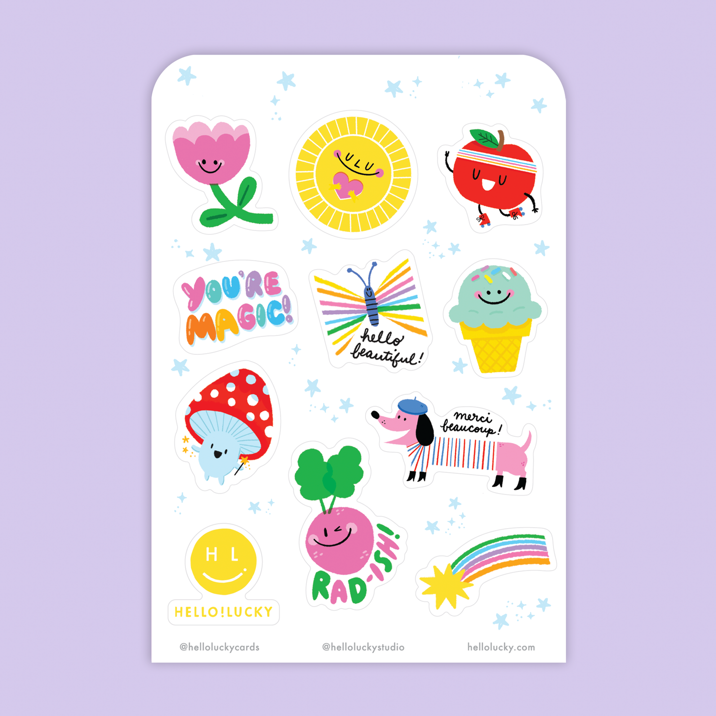 Unicorn Birthday Card & Sticker Set