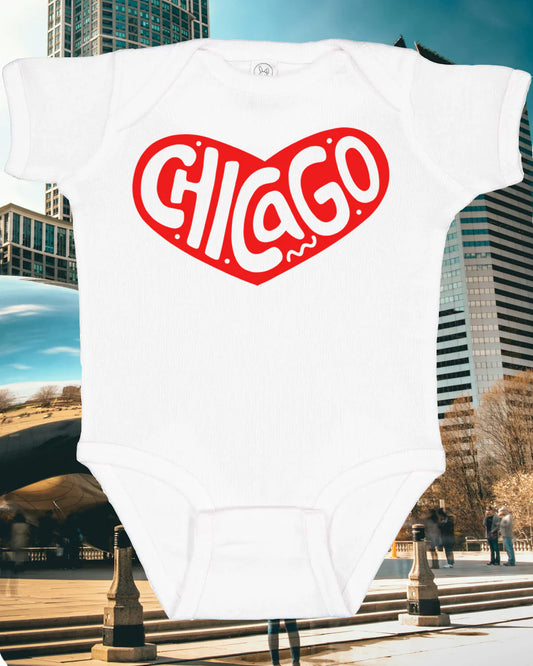 Chicago Heart Baby Onepiece