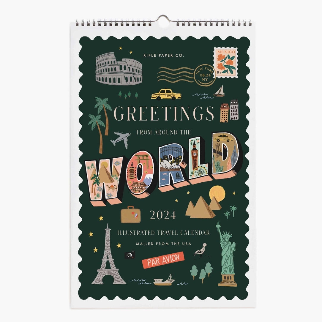 2024 Rifle Paper World Traveler Wall Calendar