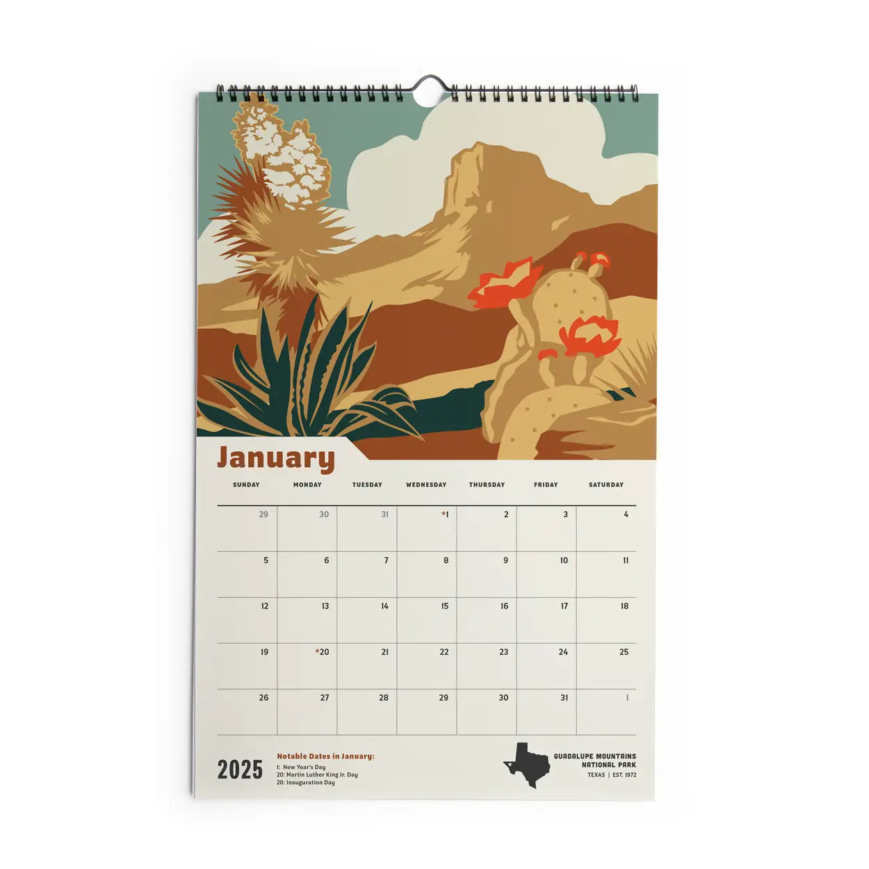 2025 National Parks Wall Calendar