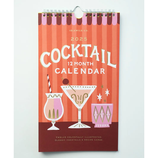 2025 Cocktail Recipe 12 Month Wall Calendar