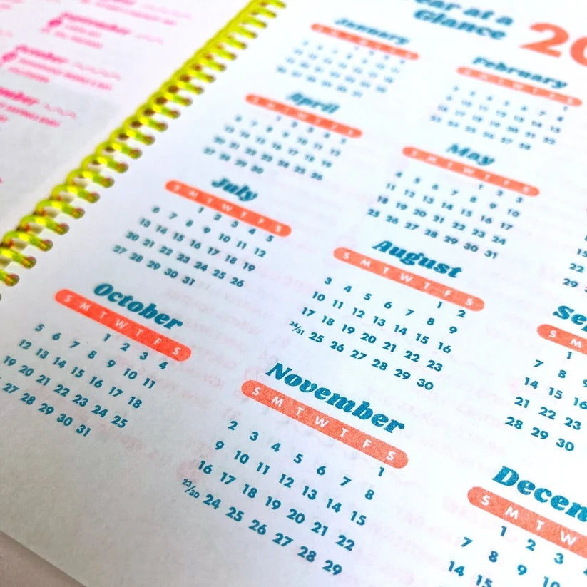 2027 Risograph Printed Dated Planner