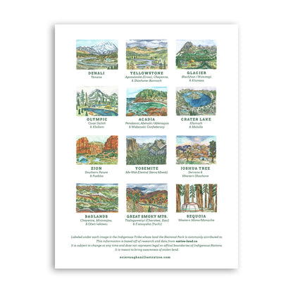 2027 National Parks Illustrations Wall Calendar