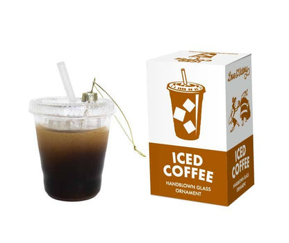 Iced Coffee Handblown Glass Holiday Ornament