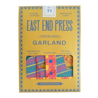 Bright Happy 9' Screenprinted Paper Garland