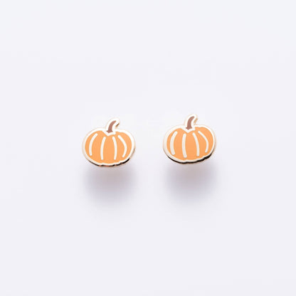 Pumpkin Enamel Stud Earrings