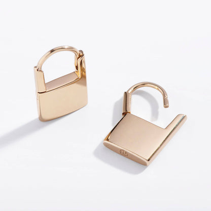 Padlock Huggie Hoops
