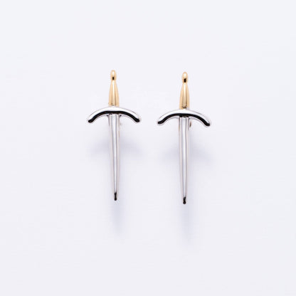 14K Gold Plated Dagger Stud Earrings