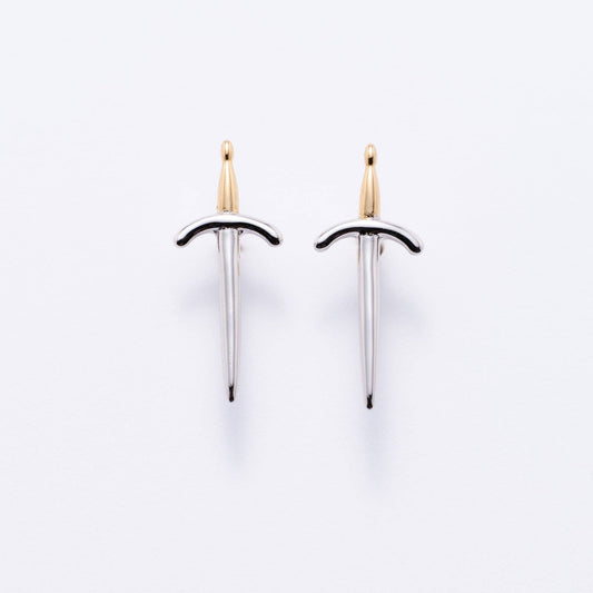 14K Gold Plated Dagger Stud Earrings