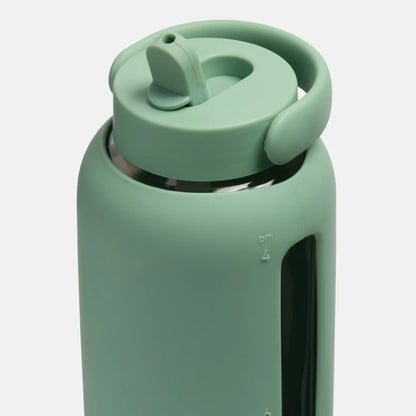 Glass & Silicone Reusable 27 Oz Flip Cap Water Bottle