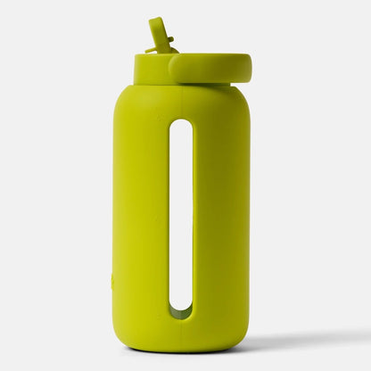 Glass & Silicone Reusable 27 Oz Flip Cap Water Bottle