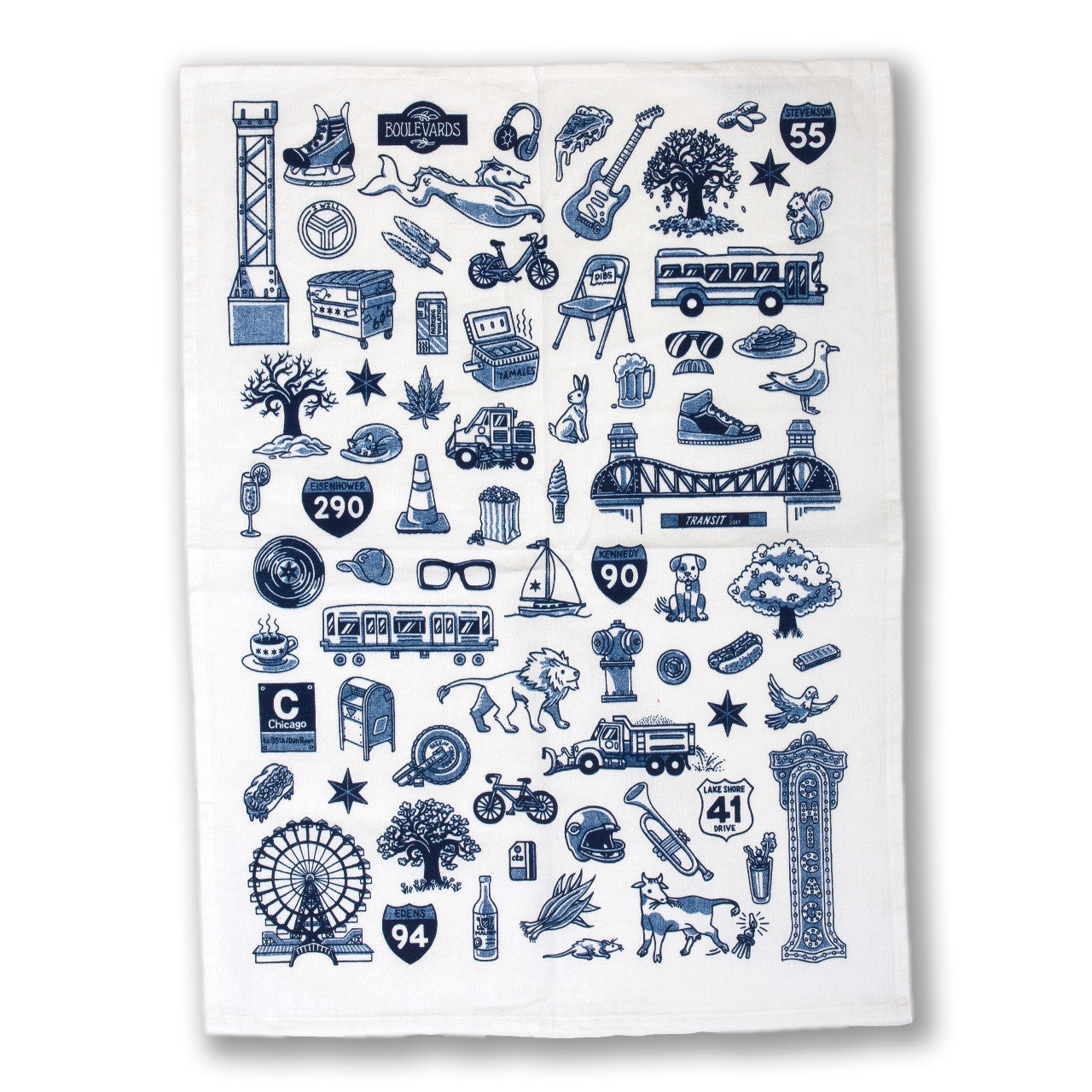 Chicago Icons Kitchen Tea Towel