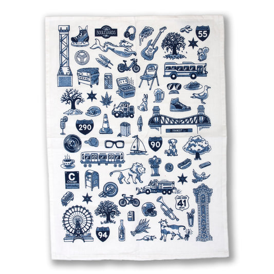 Chicago Icons Kitchen Tea Towel