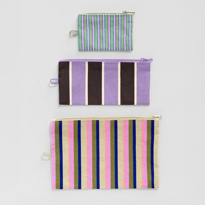 Heavyweight Nylon Flat Zip Pouches (Set of 3)