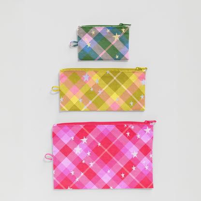 Heavyweight Nylon Flat Zip Pouches (Set of 3)