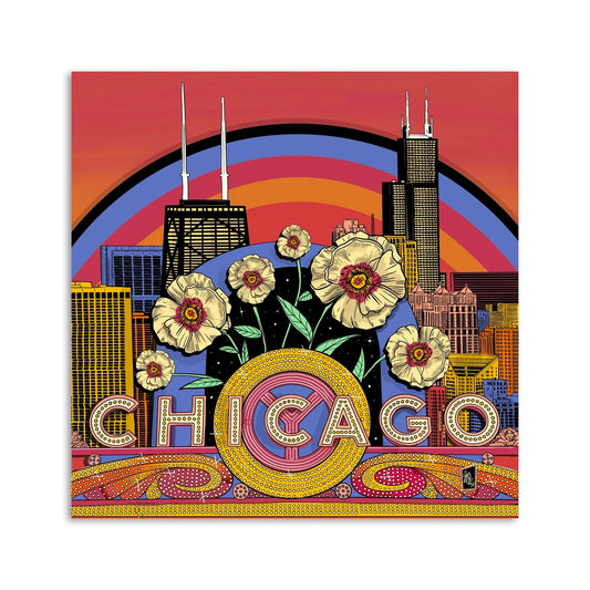 Grow on Chicago II Theater Sign 11" x 11" Print