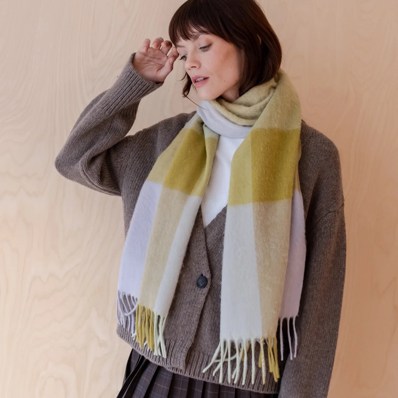 Lambswool Oversized Patterned Scarf