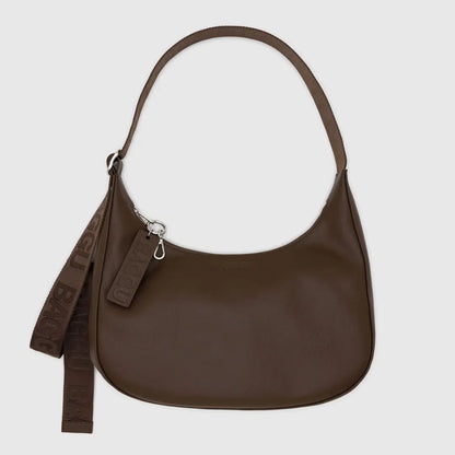 Medium Recycled Leather Crescent Bag