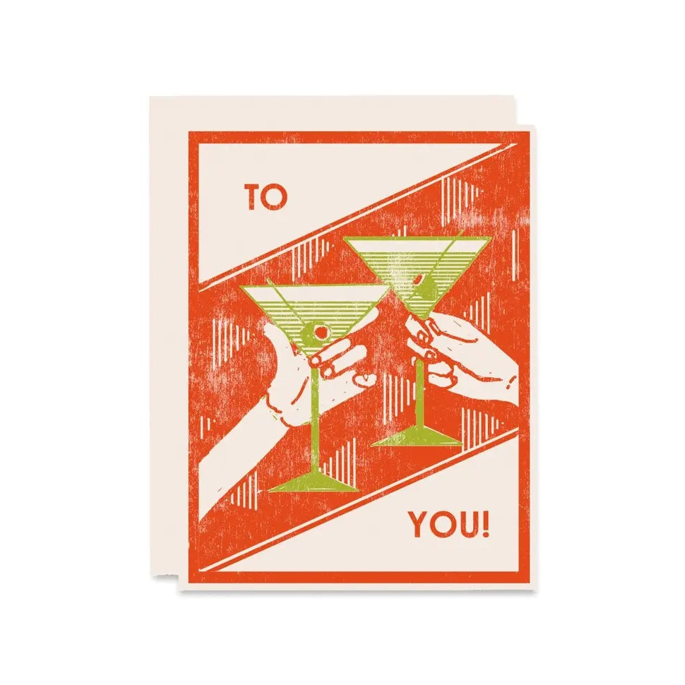 To You Martini Cheers Congratulations Card