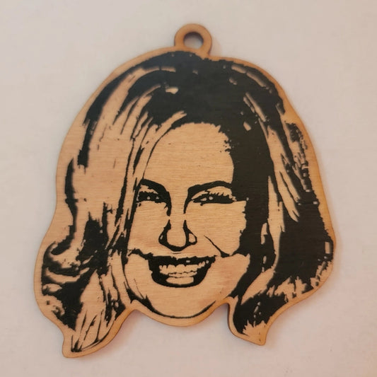 Jennifer Coolidge Lasercut Wood Holiday Ornament