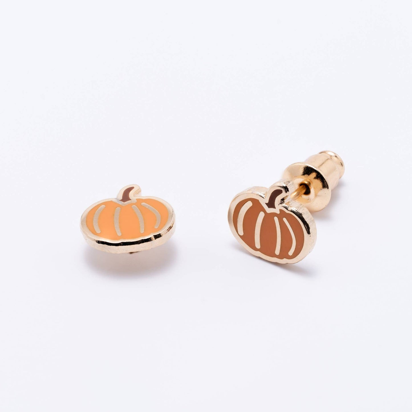 Pumpkin Enamel Stud Earrings