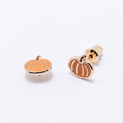 Pumpkin Enamel Stud Earrings