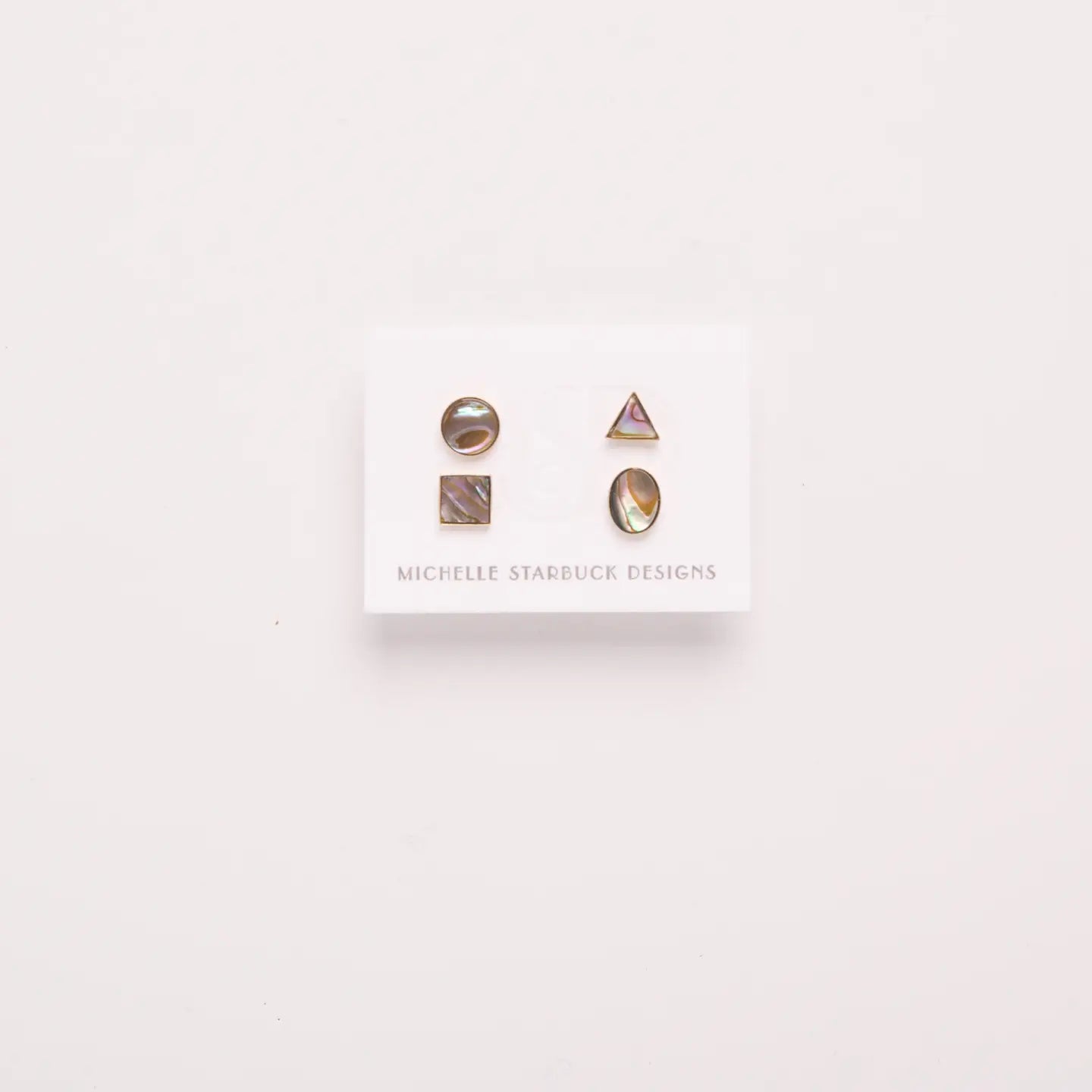 Abalone Shapes Stud Earrings (Set of 4)