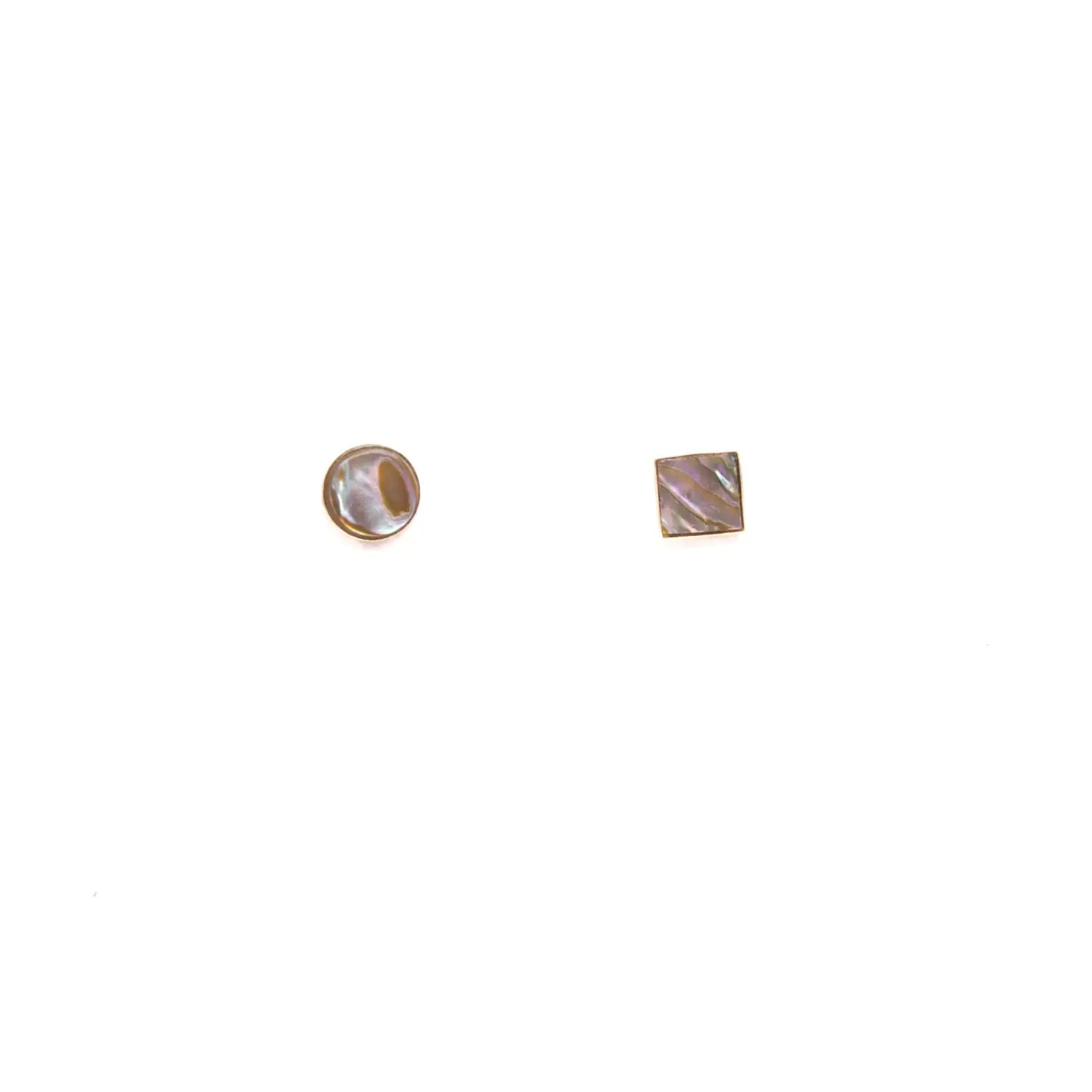 Abalone Mismatched Shapes Stud Earrings