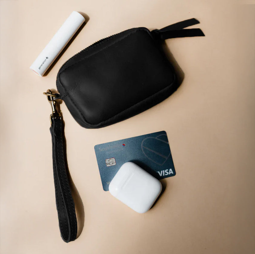 Amy Black Leather Card Wallet
