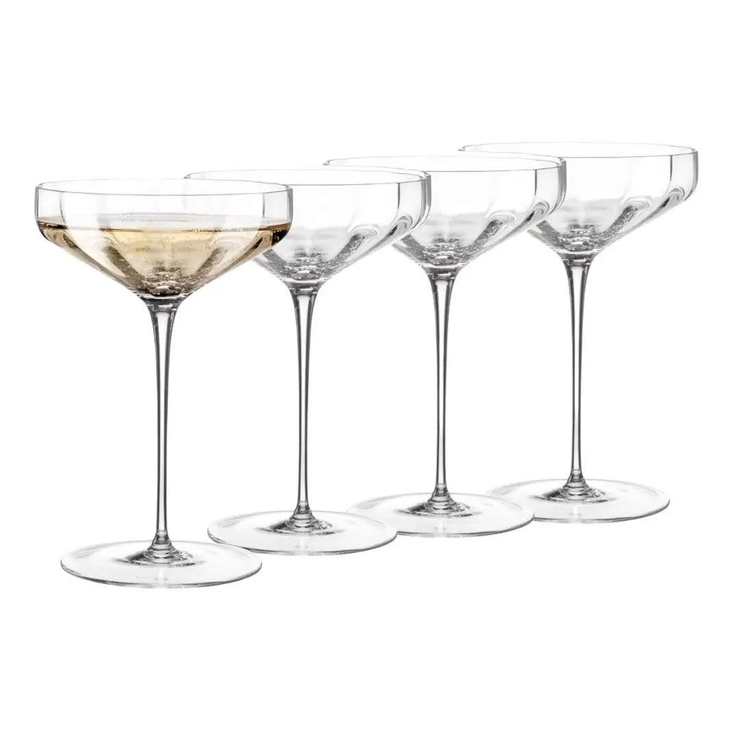 Angled Champagne or Cocktail Coupe Glasses (Set of 4)