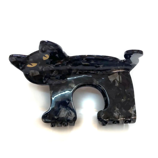 Arched Black Cat 3.5" Halloween Hair Clip