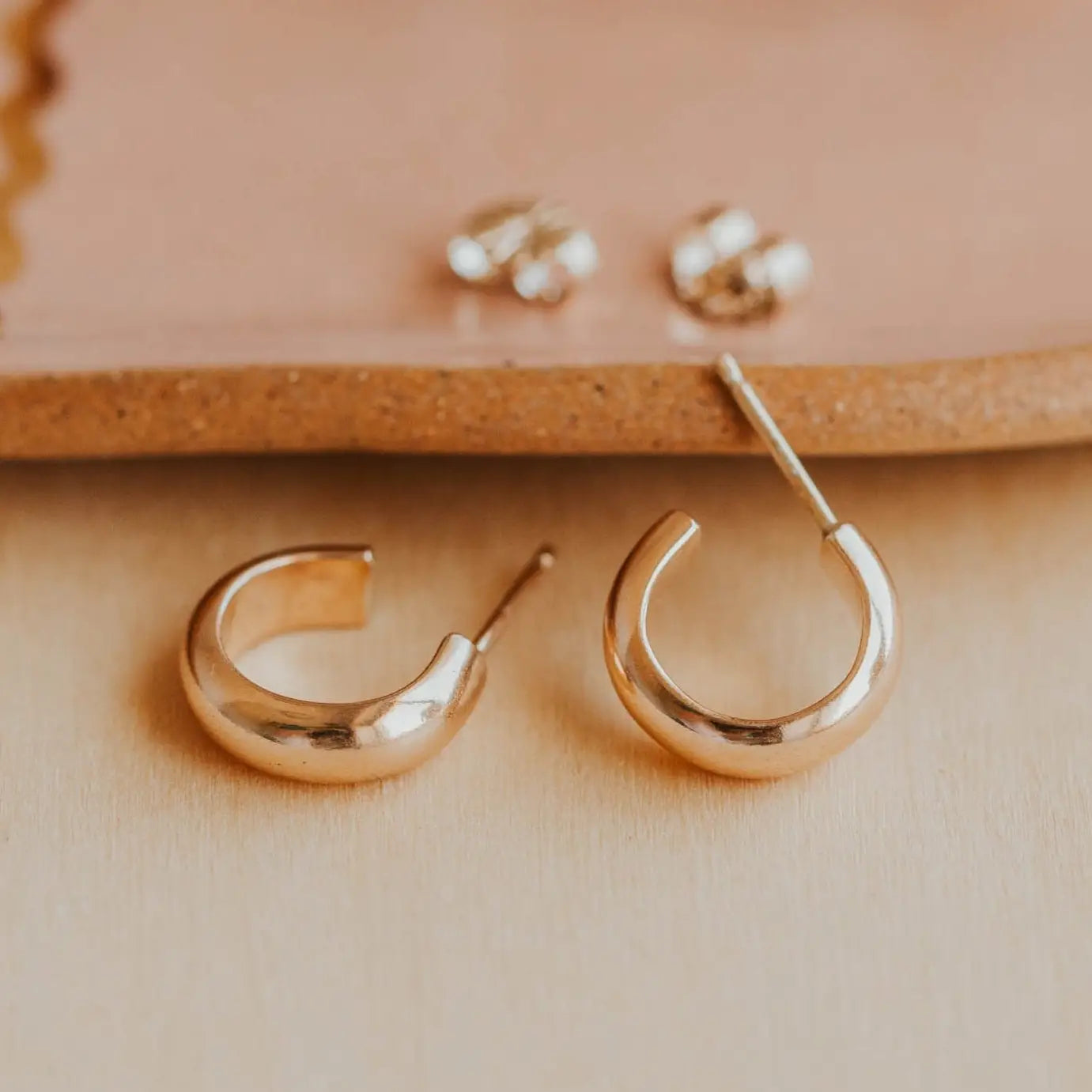 Baby Dome 14kt Gold Fill Hoop Earrings