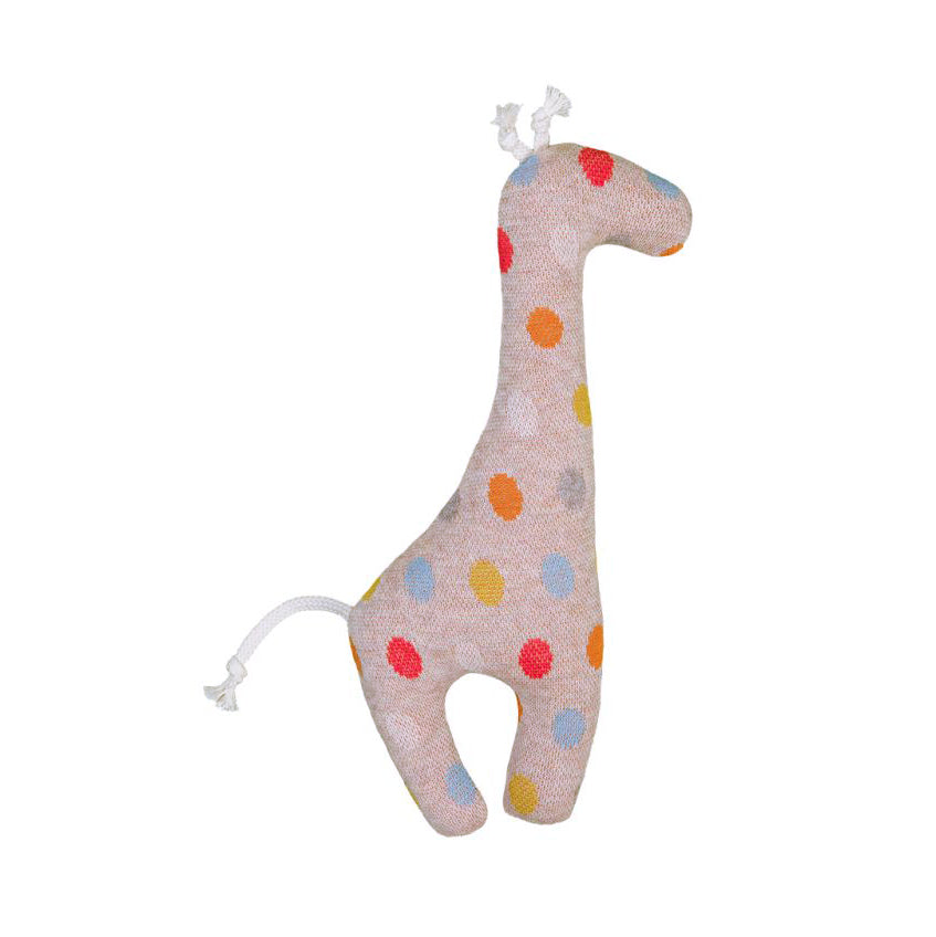 Organic Cotton Polka Dot Giraffe Baby Rattle