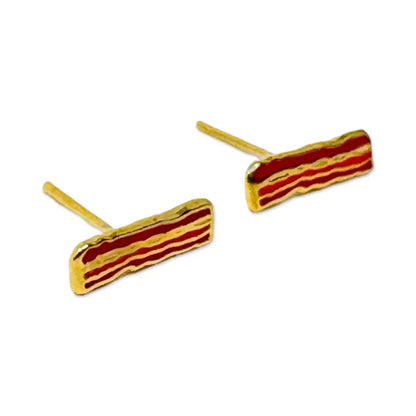 Bacon Stud Enamel Earrings