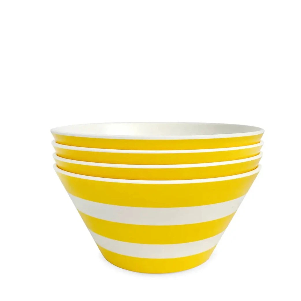 Reusable Bamboo Striped Cereal Bowl (Set of 4)