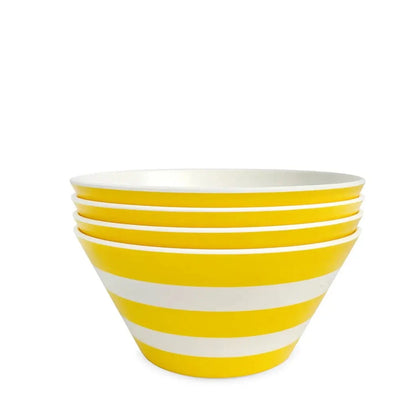 Reusable Bamboo Striped Cereal Bowl (Set of 4)