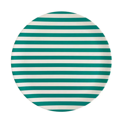 Reusable Bamboo Striped Dinner Plates (Set of 4)